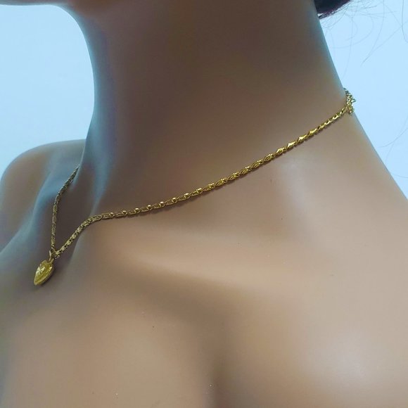 24k Gold Plated Heart Pendant Necklace For Women and Girls, Valentines Day Gift, - Picture 4 of 7